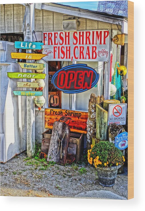 Calabash Wood Print featuring the photograph Fresh Shrimp by Don Margulis