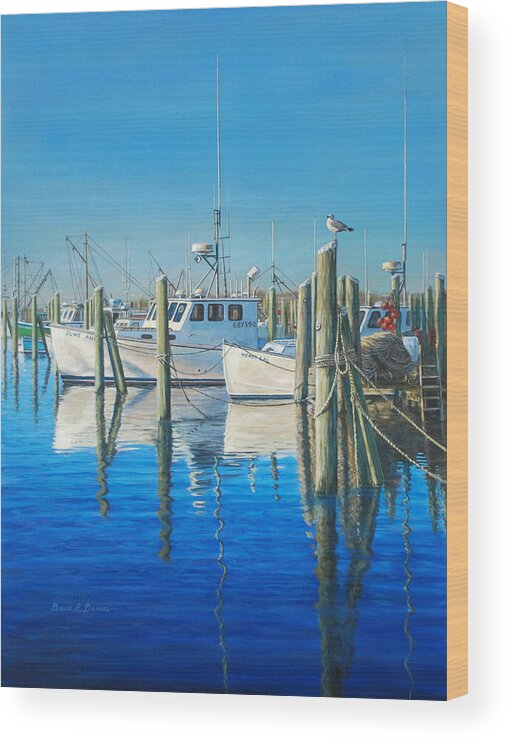 Marine Art Wood Print featuring the painting Galilee by Bruce Dumas