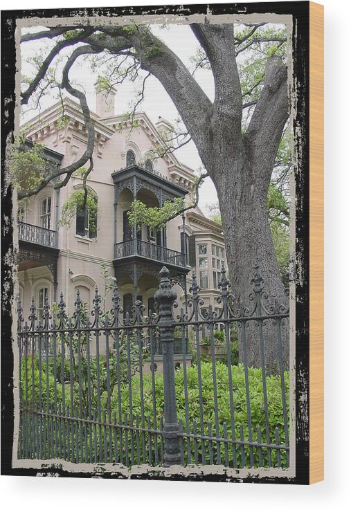 New Orleans Wood Print featuring the photograph Garden District House by Linda Kish