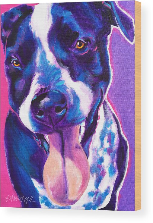 German Shorthair Pointer Wood Print featuring the painting German Shorthair Pointer - Bella by Dawg Painter