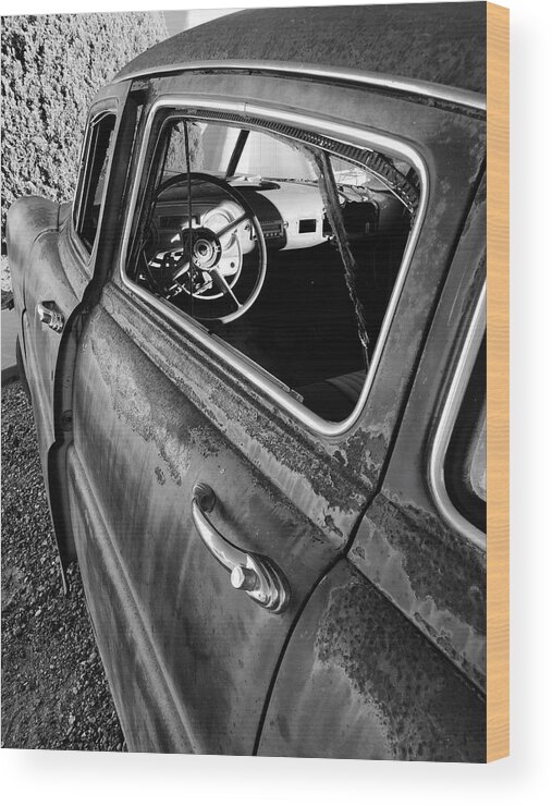 Old Car Wood Print featuring the photograph Ghost Driver by Brad Hodges