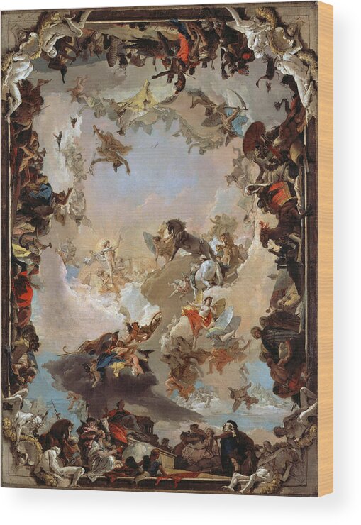 Allegory Of The Planets Wood Print featuring the photograph Giovanni Battista Tiepolo by Allegory of the Planets
