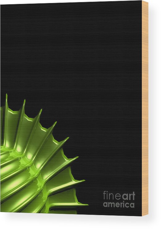 Pod Wood Print featuring the digital art Green Pod by Phil Perkins