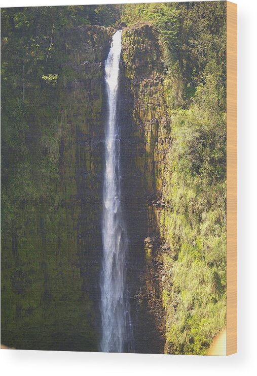 Kona Wood Print featuring the photograph Hawaiian Waterfall by Athala Bruckner