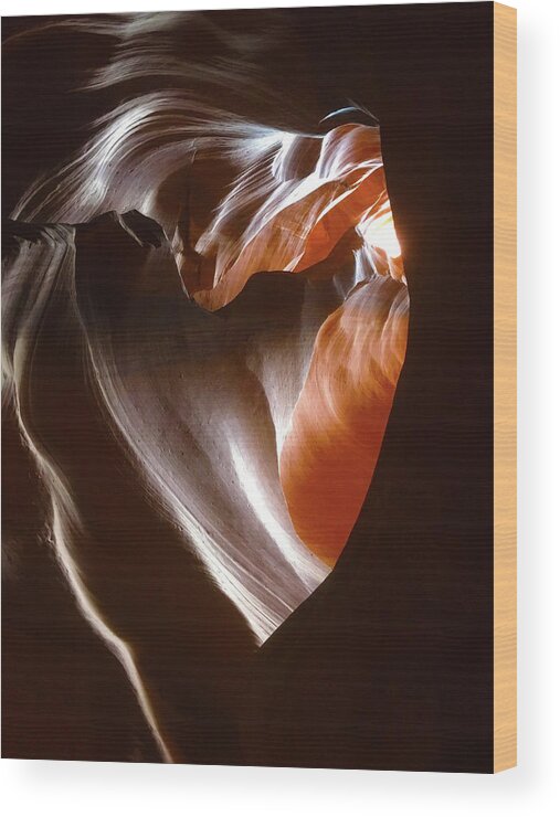 Antelope Canyon Wood Print featuring the photograph Heart of the Canyon by Carol Milisen
