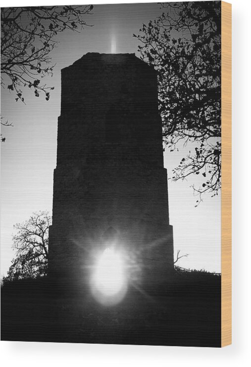 Light Wood Print featuring the photograph Historical Water Tower at Sunset by Viviana Nadowski