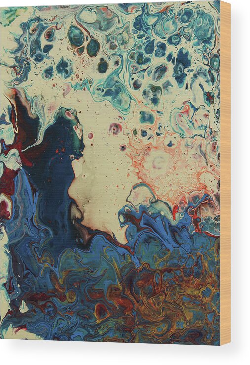 Fluid Wood Print featuring the painting Hullaballoo by Jennifer Walsh