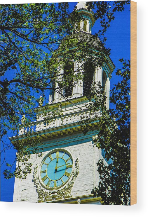 Independence Hall Wood Print featuring the photograph Independence Hall Clock Tower by Gerald Kloss