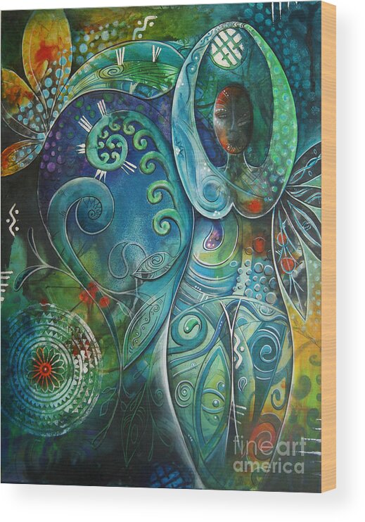 Goddess Wood Print featuring the painting Inner Goddess by Reina Cottier by Reina Cottier