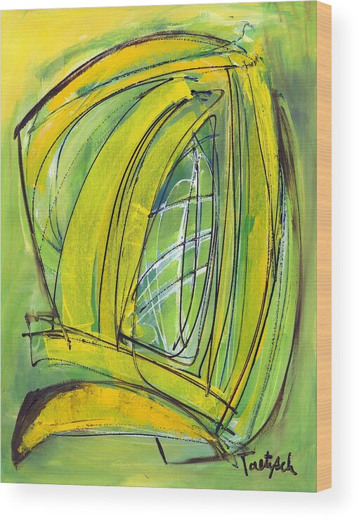 Abstract Wood Print featuring the painting Inside Scope by Lynne Taetzsch