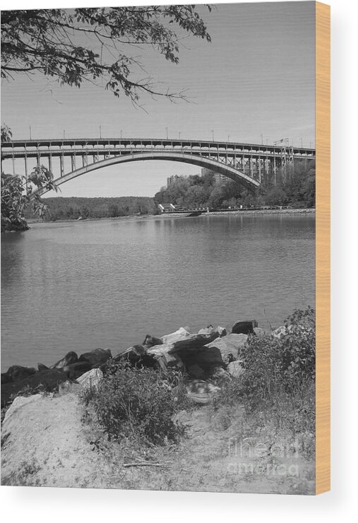 Black And White Landscapes Wood Print featuring the photograph Inwood Hill Park 4 by Amaryllis Leon