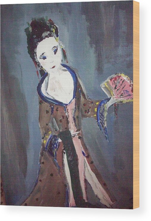 Japan Wood Print featuring the painting Japanese Lady by Judith Desrosiers