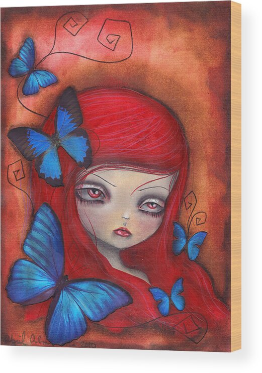 Gothic Wood Print featuring the painting Jarumy by Abril Andrade
