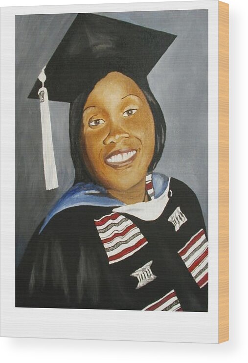 Portrait Wood Print featuring the painting Jessie by Angelo Thomas