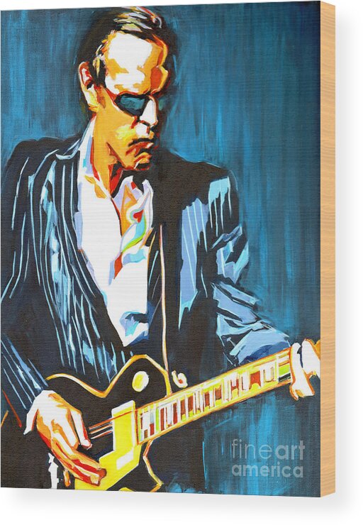 Joe Bonamassa Wood Print featuring the painting Joe Bonamassa. Hummingbird by Tanya Filichkin