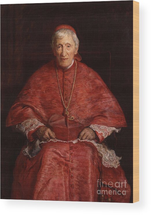 John Henry Newman By Sir John Everett Millais 1896 Wood Print featuring the painting John Henry Newman by MotionAge Designs