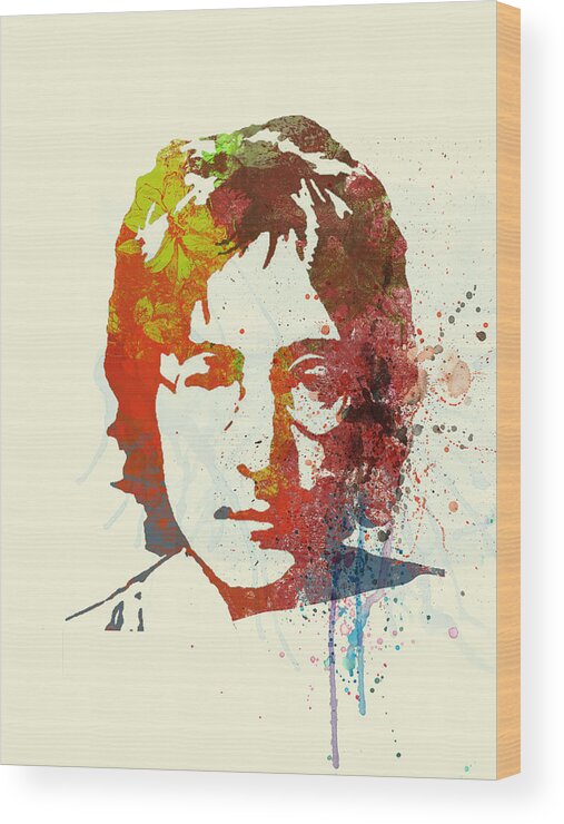  Wood Print featuring the painting John Lennon by Naxart Studio