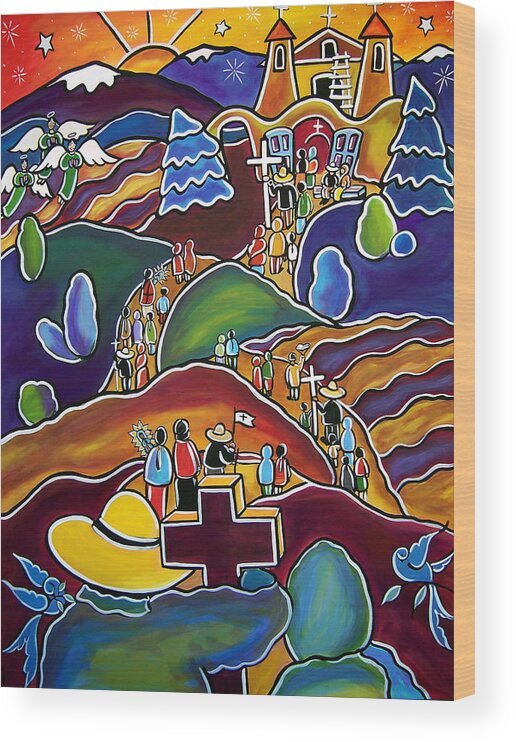 Christian Wood Print featuring the painting Journey of Hope by Jan Oliver-Schultz