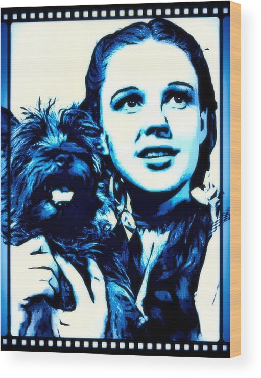 Hollywood Wood Print featuring the digital art Judy Garland Wizard of Oz Dorothy by Esoterica Art Agency