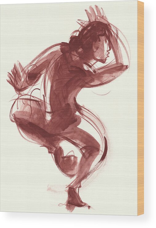 Female Contemporary Dancer Wood Print featuring the painting Julia by Judith Kunzle