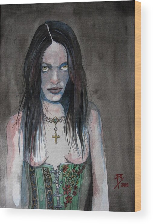 Female Wood Print featuring the painting Juliet by Ray Agius
