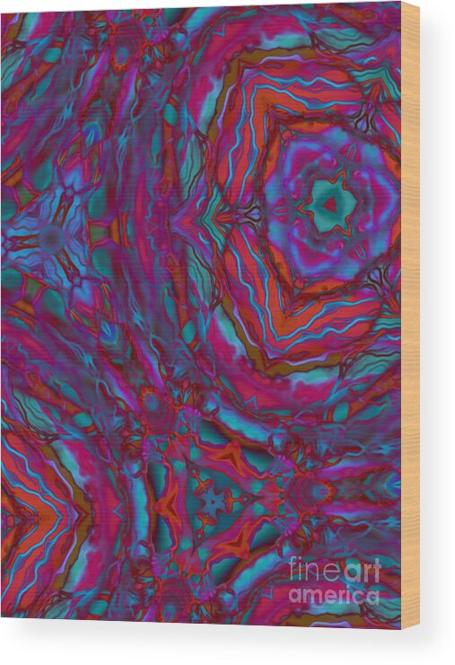 Abstract Wood Print featuring the digital art Kaleidoscope by Mary Eichert