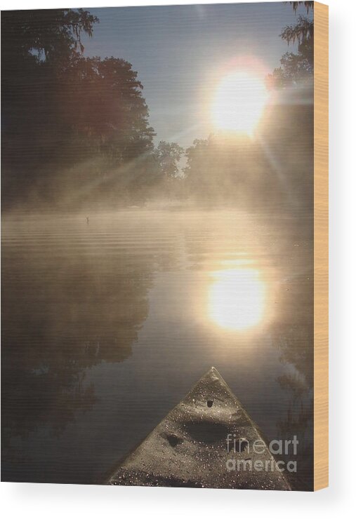 Sunrise Wood Print featuring the photograph Kayaking the Dawn by Jack Norton