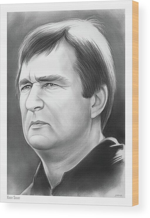 Kirby Smart Wood Print featuring the drawing Kirby Smart by Greg Joens