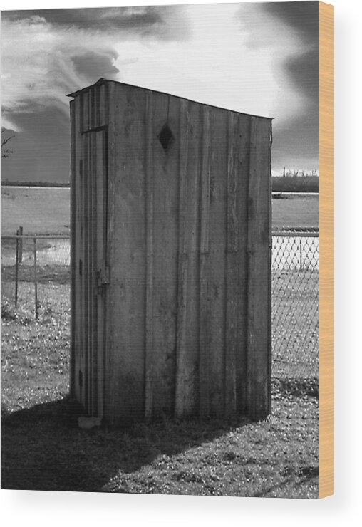 Ansel Adams Wood Print featuring the photograph Koyl Cemetery Outhouse5 by Curtis J Neeley Jr