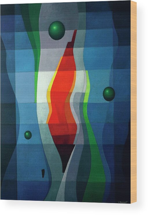 #abstract Wood Print featuring the painting La Isla by Alberto DAssumpcao