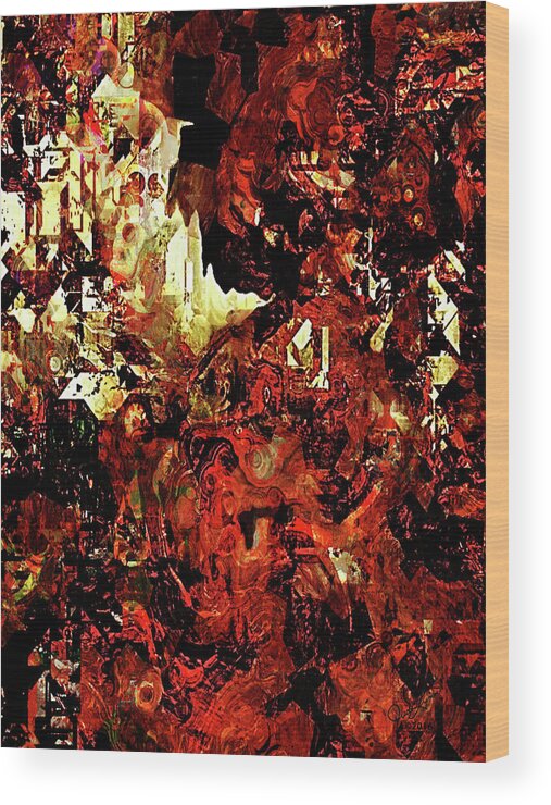 Red Wood Print featuring the digital art Life on Mars by Judi Lynn