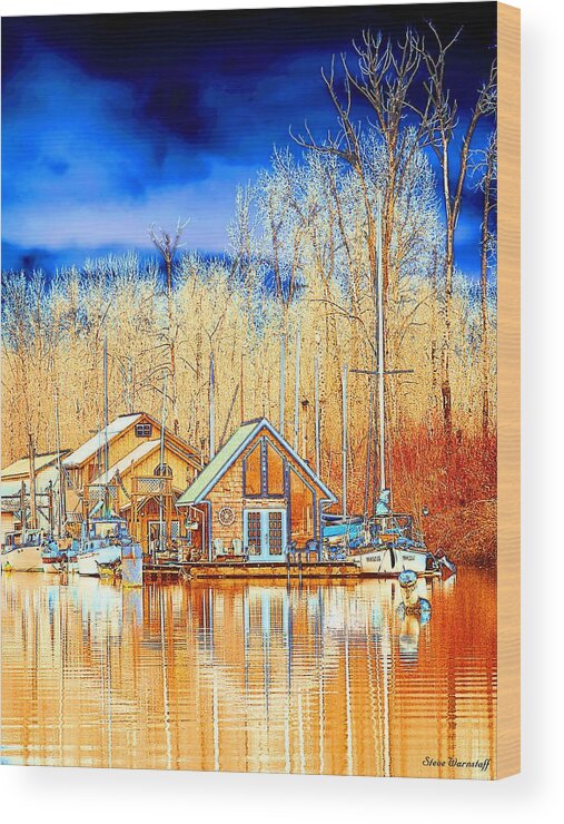 Washington Wood Print featuring the photograph Life on the River by Steve Warnstaff