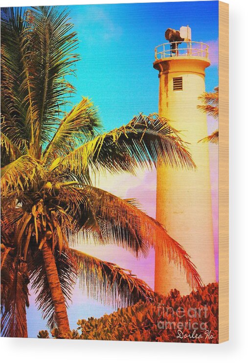 Hawaii Wood Print featuring the digital art Lighthouse by Dorlea Ho