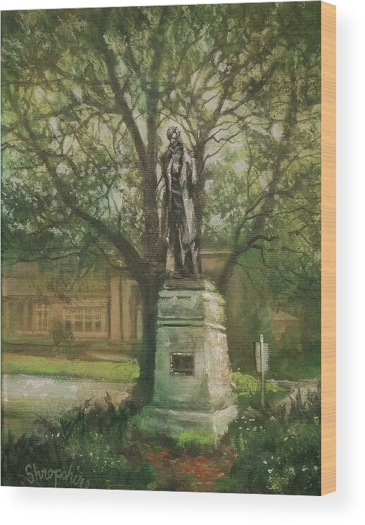 Abe Lincoln Statue Wood Print featuring the painting Lincoln Rises Again by Tom Shropshire