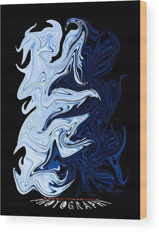 Distort Wood Print featuring the digital art Liquid Blue Transparency by Robert Woodward