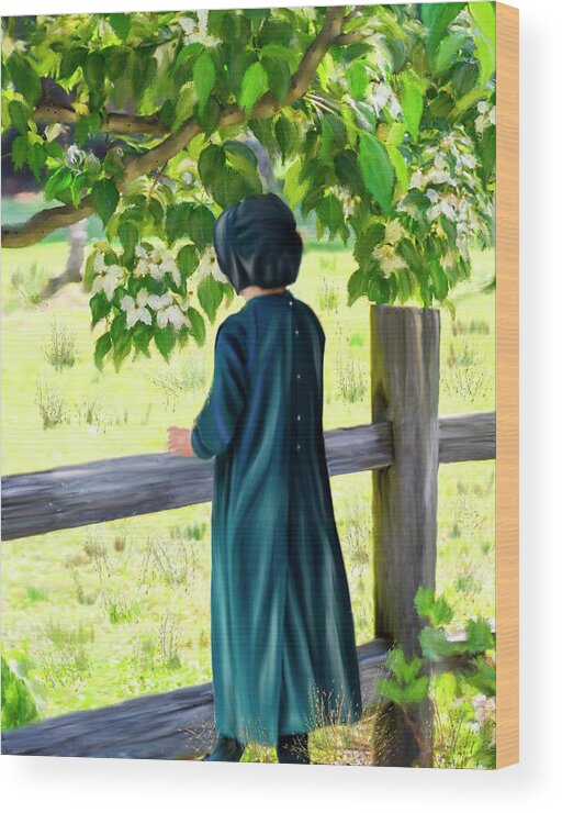 Amish Girl Wood Print featuring the photograph Little Amish Girl by Mary Timman