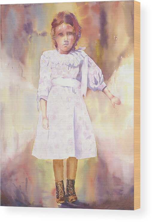Ancestry Wood Print featuring the painting Little Anna by Tara Moorman