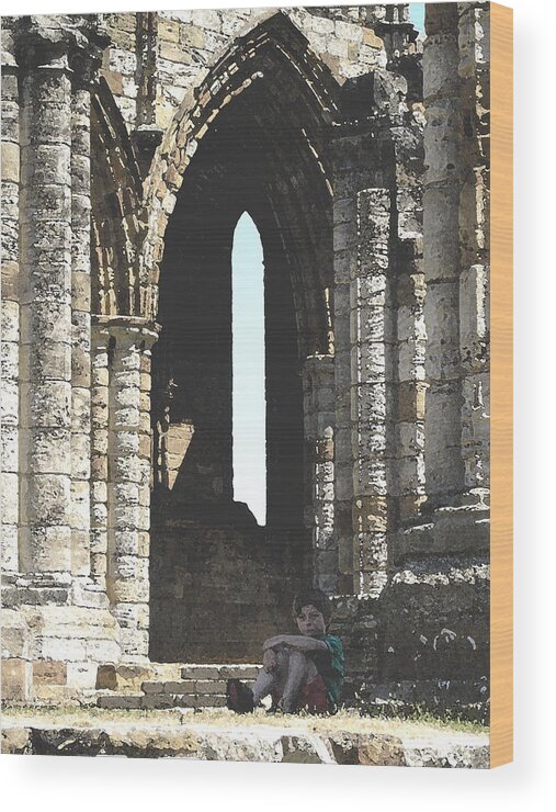 Arch Wood Print featuring the photograph Little boy under the arch by Susan Baker