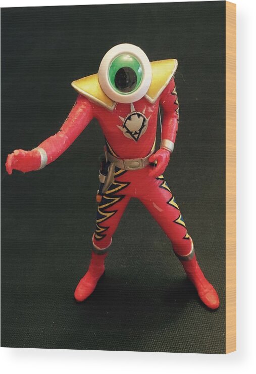 Toy Wood Print featuring the sculpture Lone Eye Ranger by Douglas Fromm