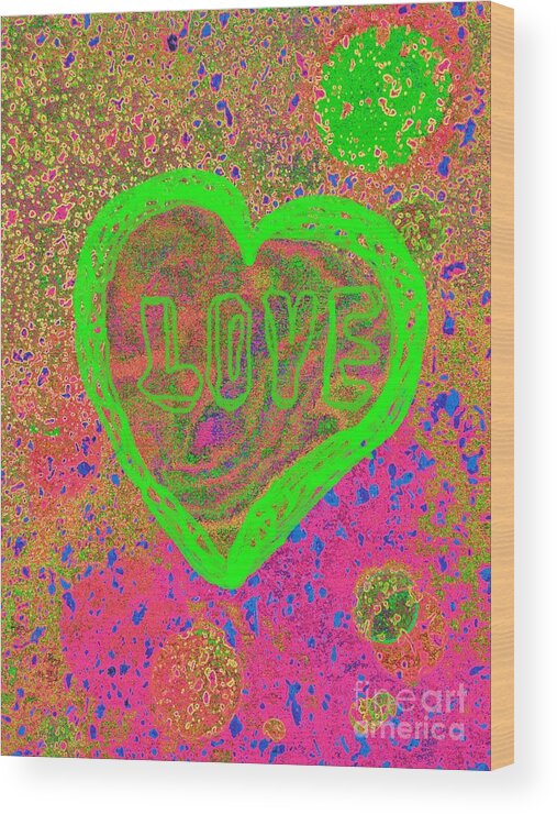 Love Wood Print featuring the photograph Love Green by Jasna Gopic by Jasna Gopic