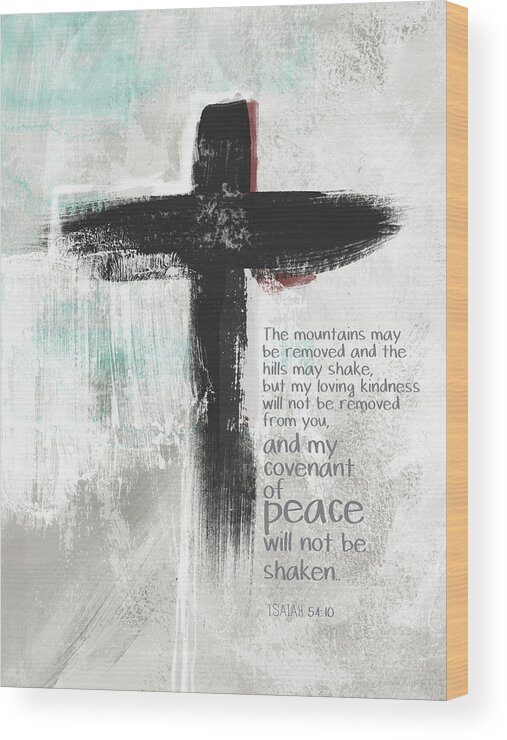 Cross Wood Print featuring the mixed media Loving Kindness Cross- Art by Linda Woods by Linda Woods