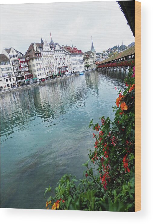 Bridge Wood Print featuring the photograph Lucerne Bridge by Pema Hou