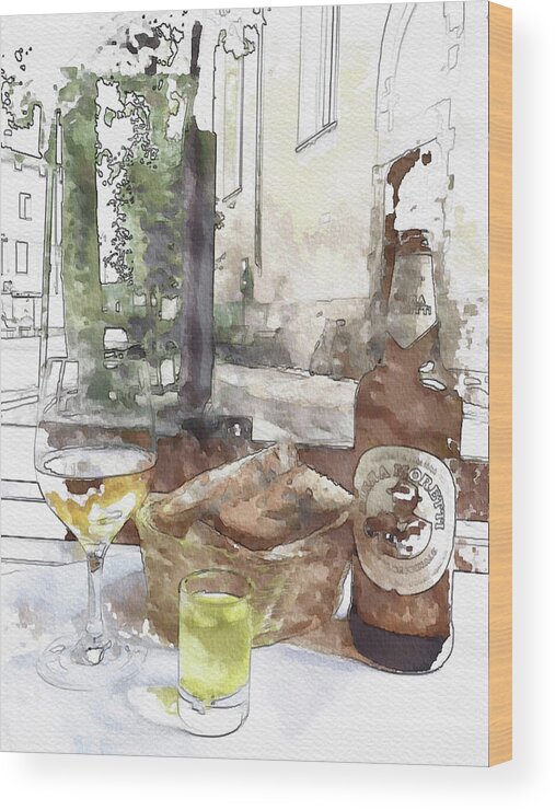 Beer Wood Print featuring the photograph Lunch by Looking Glass Images