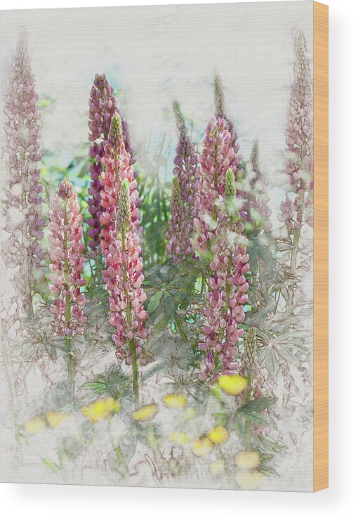 5dii Wood Print featuring the digital art Lupine by Mark Mille