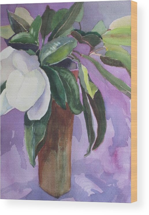 Magnolia Wood Print featuring the painting Magnolia by Elizabeth Carr