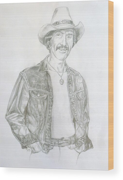 Marty Robbins Wood Print featuring the painting Marty Robbins by Bryan Bustard