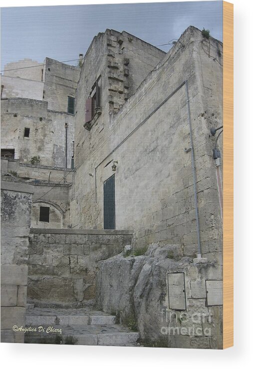Cityscape Wood Print featuring the photograph Matera Houses by Italian Art