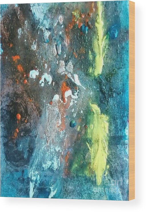 Acrylic Abstract Wood Print featuring the painting Metamorphosis by Denise Morgan