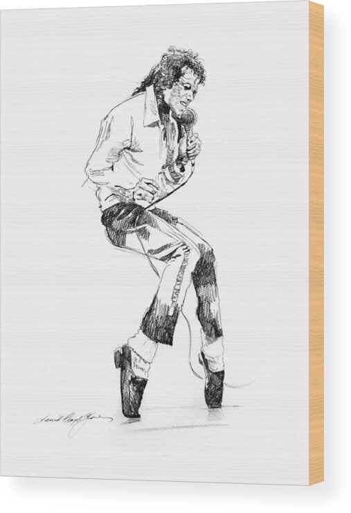 Michael Jackson Wood Print featuring the drawing Michael Jackson - King of Pop by David Lloyd Glover