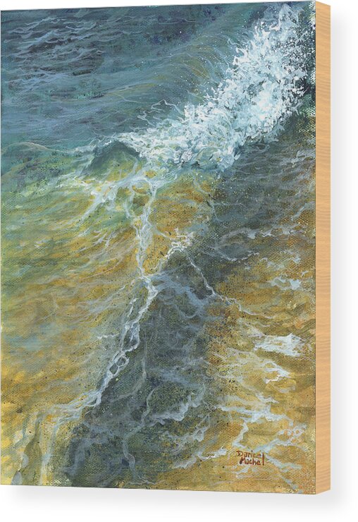 Darice Wood Print featuring the painting Motion Of The Ocean by Darice Machel McGuire